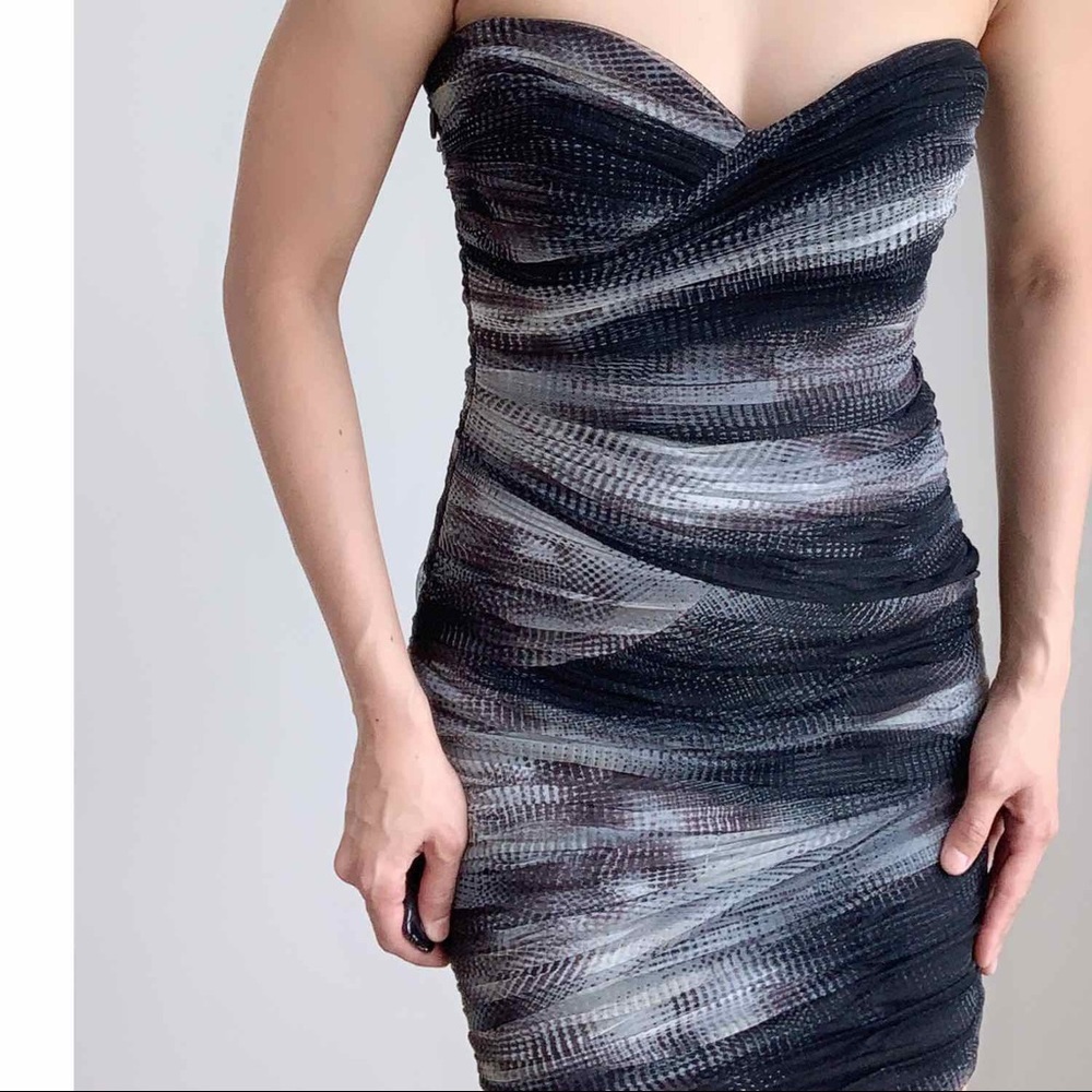 BCBG MAXAZRIA Tulle Crepe bustier dress - Picture 5 of 8